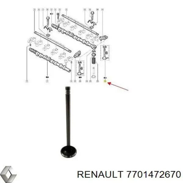 Клапан випускний 7701472670 Renault (RVI)