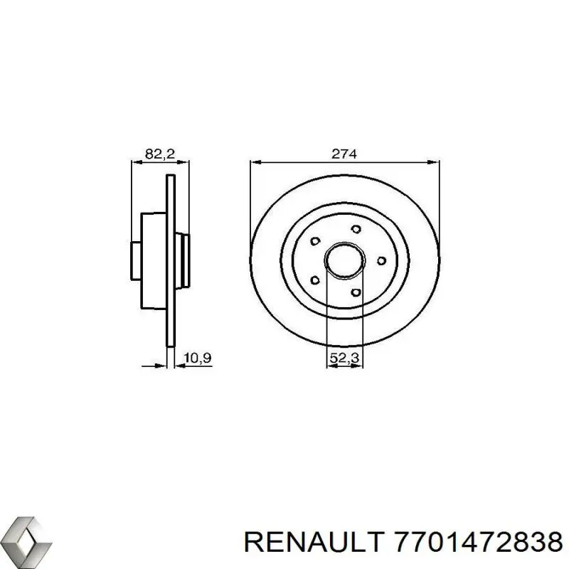Гальмівні диски 7701472838 Renault (RVI)