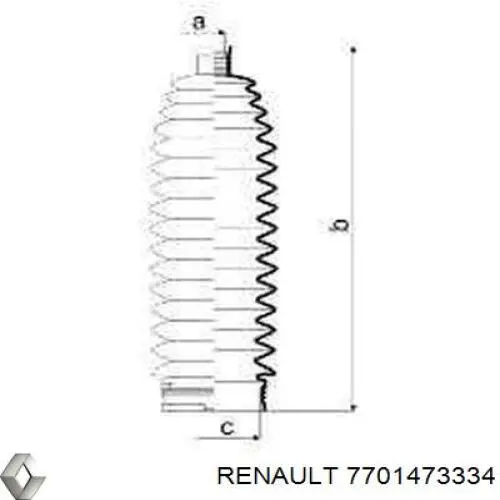 7701473334 Renault (RVI) пильник рульового механізму/рейки