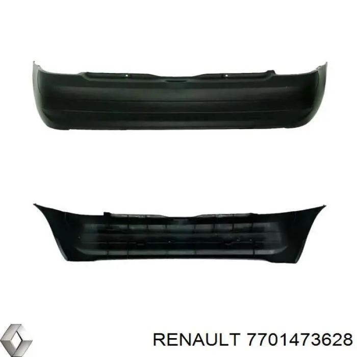 Задній бампер 7701473628 Renault (RVI)