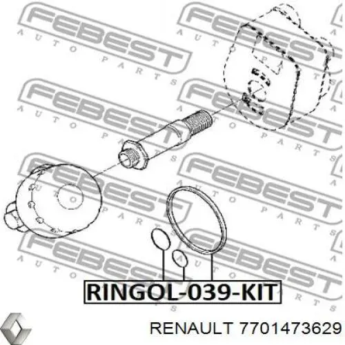 Прокладка адаптера маслянного фільтра Renault (RVI) 7701473629 ціна, від 7.73 USD