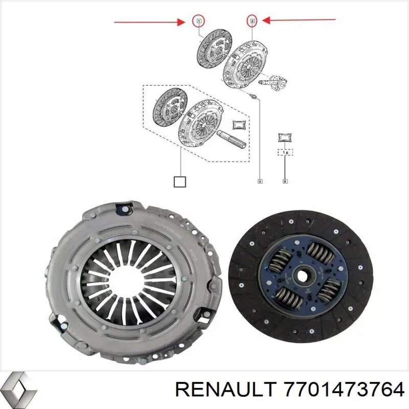 Комплект зчеплення (3 частини) Renault (RVI) 7701473764 ціна, від 128.18 USD