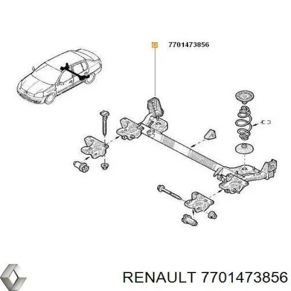 Балка задньої підвіски, підрамник Renault Clio SYMBOL (LU) (Рено Кліо)