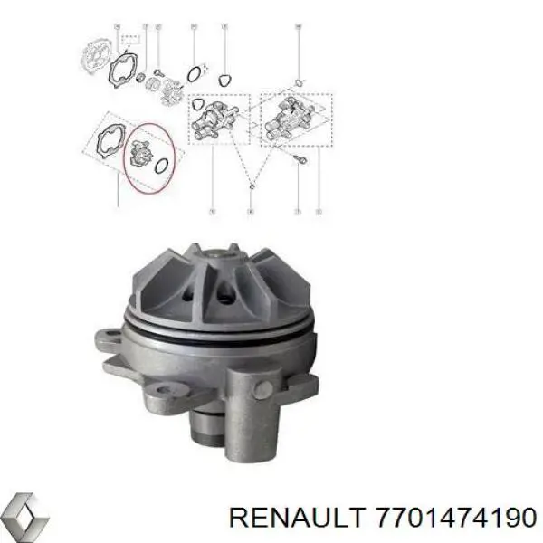 Помпа 7701474190 Renault (RVI)