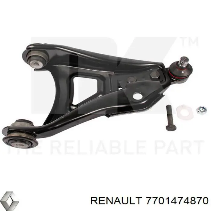 Купити 7701474870 Renault (RVI) Важіль передньої підвіски нижній, правий