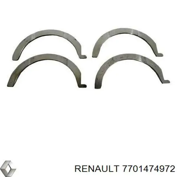 Купити 7701474972 Renault (RVI) Півкільце підпірне (розбігу) колінвала, STD, комплект