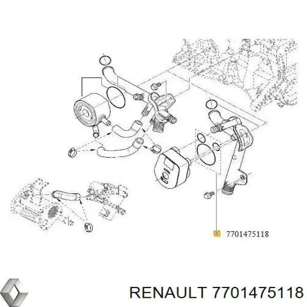 Купити 7701475118 Renault (RVI) Прокладка радіатора масляного