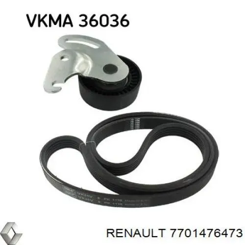 Ремінь приводний, агрегатів, комплект Renault (RVI) 7701476473 ціна, від 70.29 USD