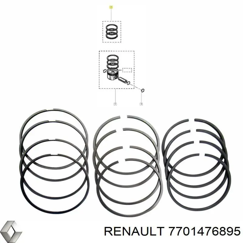 Купити 7701476895 Renault (RVI) Маслоз'емні кільця, стандартні