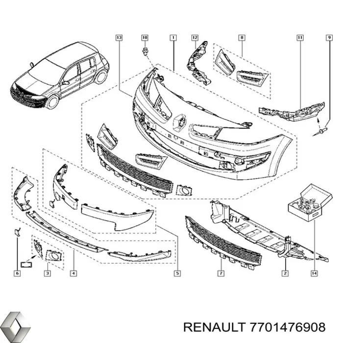 Купити 7701476908 Renault (RVI) Заглушка ПТФ