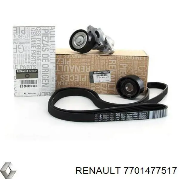 7701477517 Renault (RVI) ремінь приводний, агрегатів, комплект