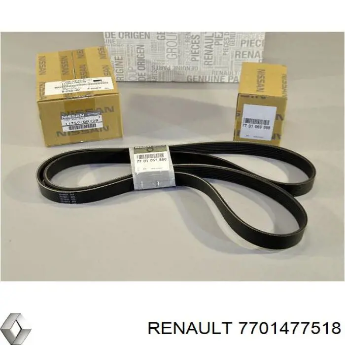 Ремінь приводний, агрегатів, комплект Renault (RVI) 7701477518 ціна, від 226.20 USD