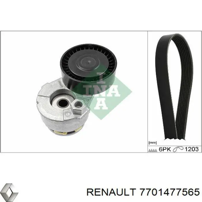 7701477565 Renault (RVI) ремінь приводний, агрегатів, комплект