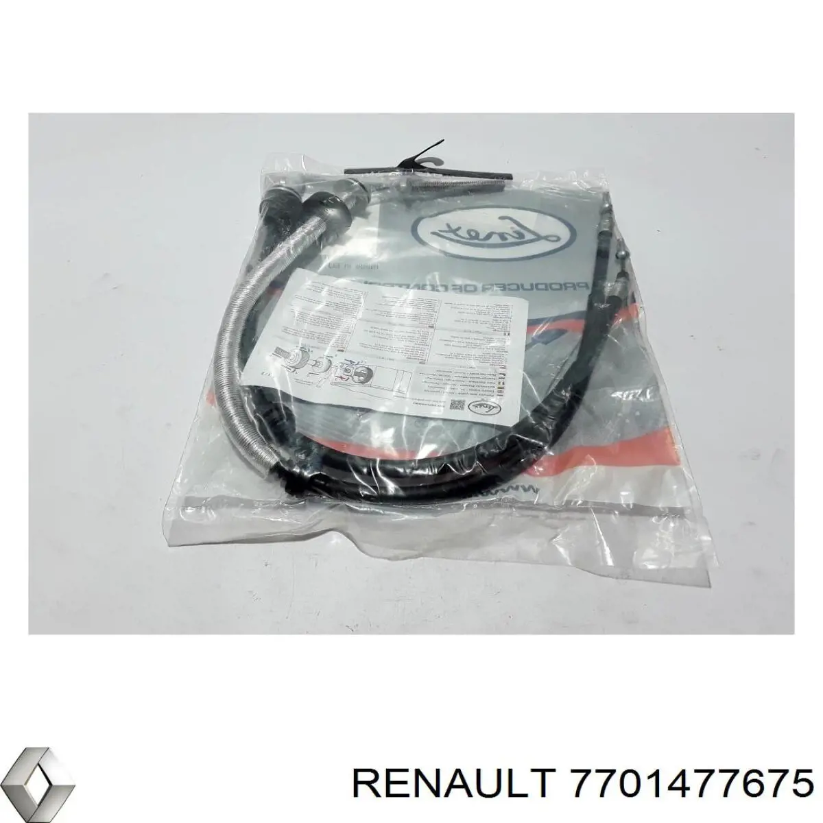 Трос ручного гальма задній, правий/лівий 7701477675 Renault (RVI)