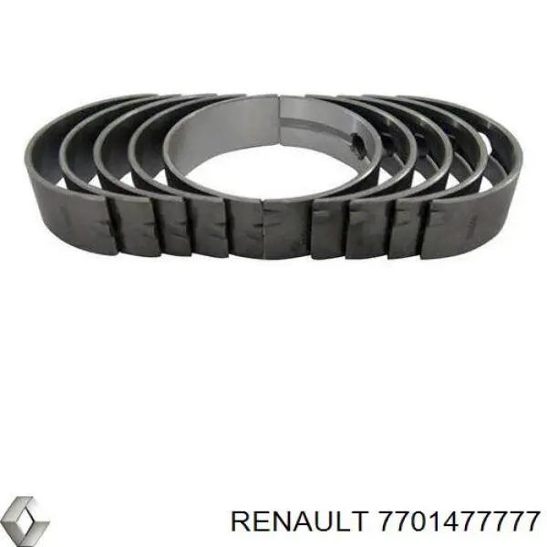 7701477777 Renault (RVI) вкладиші колінвала, корінні, комплект, стандарт (std)