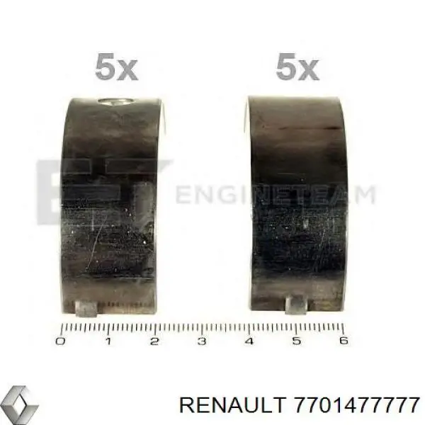 Вкладиші колінвала, корінні, комплект, стандарт (STD) Renault (RVI) 7701477777 ціна, від 47.33 USD