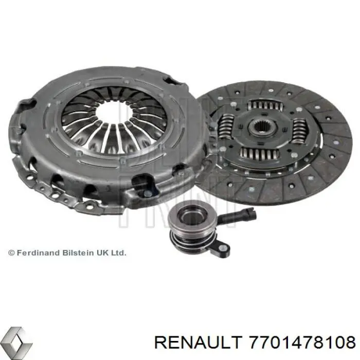 Комплект зчеплення (3 частини) 7701478108 Renault (RVI)