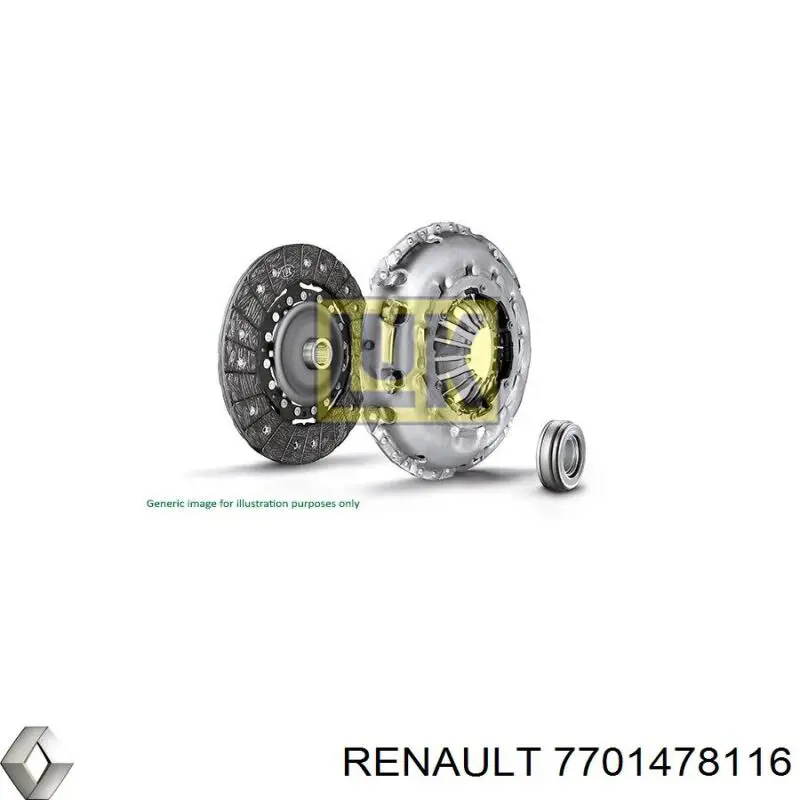 Купити 7701478116 Renault (RVI) Комплект зчеплення (диск, корзина, підшипник)