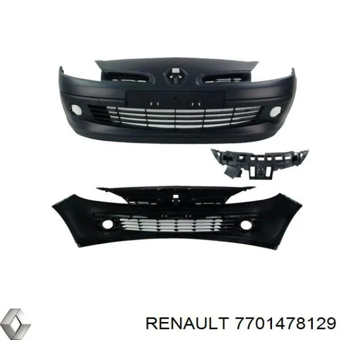 7701478129 Renault (RVI) Бампер передний (Противотуманные фары)