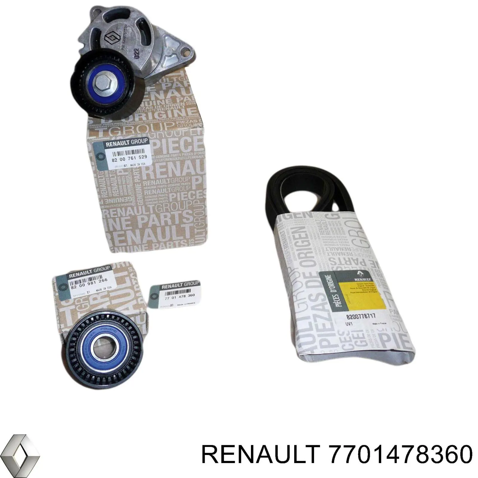 Купити 7701478360 Renault (RVI) Ремінь приводний, агрегатів, комплект