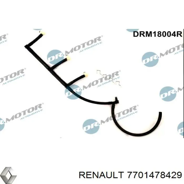 Трубка паливна, зворотня від форсунок 7701478429 Renault (RVI)