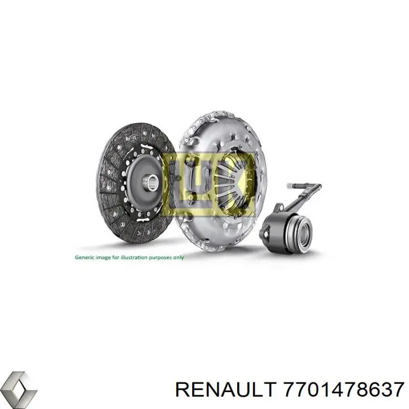 Комплект зчеплення (3 частини) 7701478637 Renault (RVI)