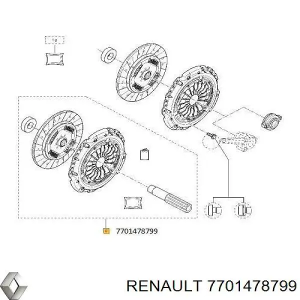 7701478799 Renault (RVI) комплект зчеплення (3 частини)