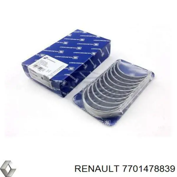 Вкладиші коленвала, корінні, комплект, стандарт (STD) Renault (RVI) 7701478839 ціна, від 24.38 USD