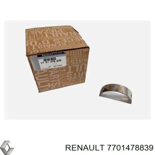 Купити 7701478839 Renault (RVI) Вкладиші колінвала, корінні, комплект, стандарт (STD)