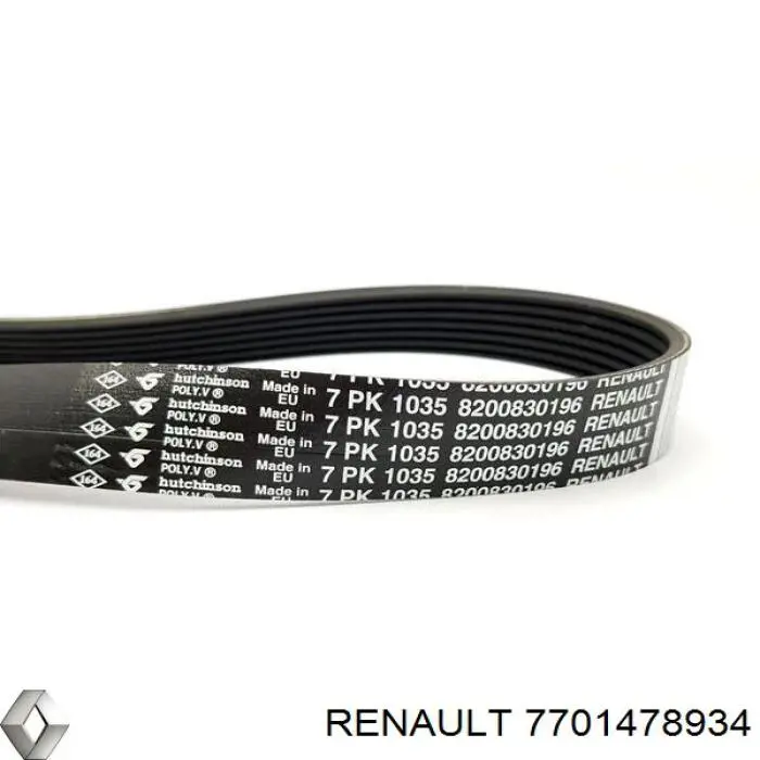 Ремінь приводний, агрегатів, комплект Renault (RVI) 7701478934
