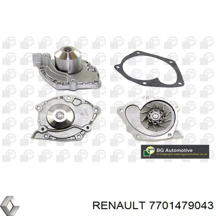 Помпа охолодження Renault (RVI) 7701479043 ціна, від 36.36 USD