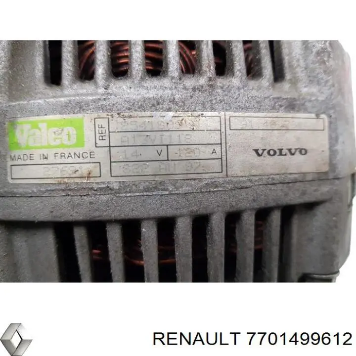 Генератор Renault (RVI) 7701499612 ціна, від 55.10 USD