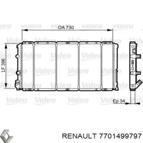 Купити 7701499797 Renault (RVI) Радіатор двигуна