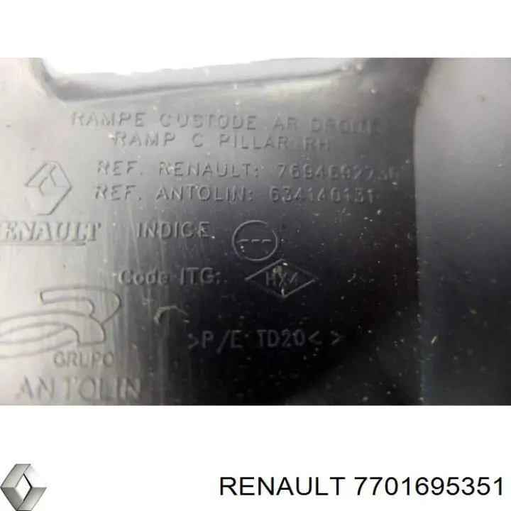Праве кріплення переднього бампера Renault (RVI) 7701695351 ціна, від 24.25 USD
