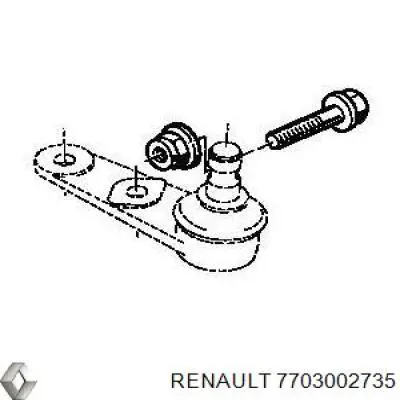 7703002735 Renault (RVI) болт кріплення передньої кульової опори до цапфи