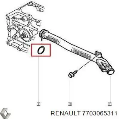 Купити 7703065311 Renault (RVI) Ущільнення для патрубка помпи