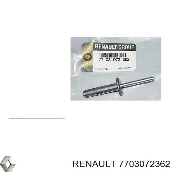 Клепка накладки барабанних колодок Renault (RVI) 7703072362 ціна, від 2.95 USD