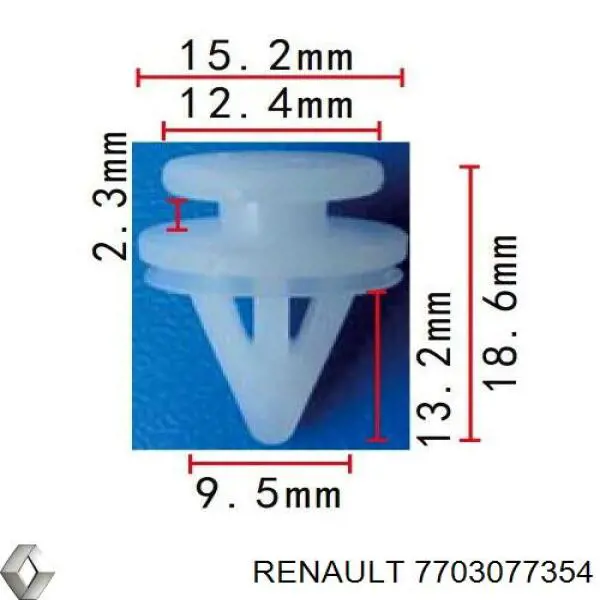 Пістон (кліп) кріплення обшивки дверей Renault (RVI) 7703077354 ціна, від 0.29 USD
