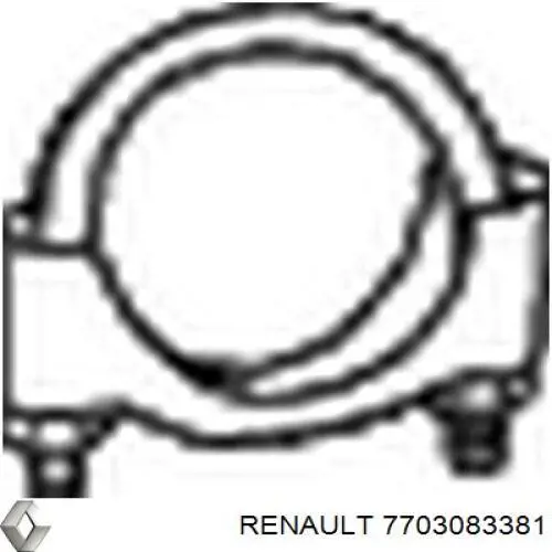 7703083381 Renault (RVI) кронштейн/хомут глушника, передній