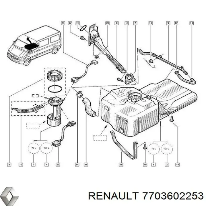 7703602253 Renault (RVI) болт кріплення амортизатора заднього