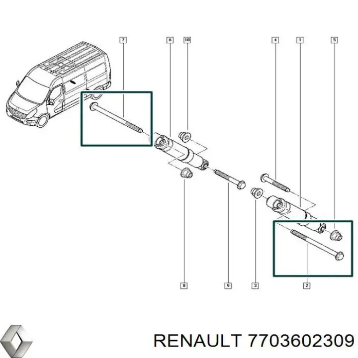 Болт кріплення амортизатора заднього Renault Master 3 (JV) (Рено Мастер)