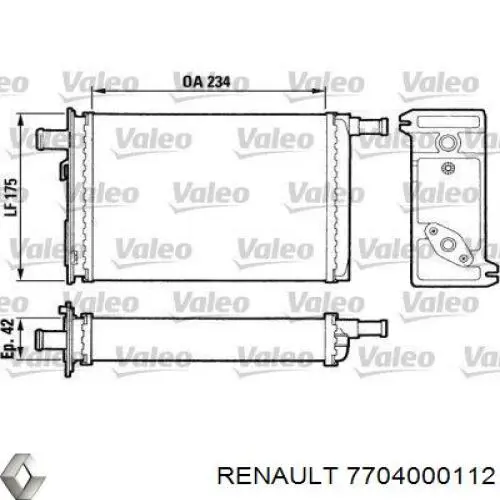 Радіатор пічки (обігрівача) Renault (RVI) 7704000112 ціна, від 25.14 USD