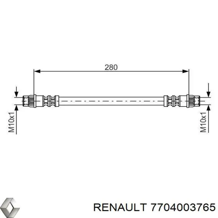 7704003765 Renault (RVI) шланг гальмівний задній