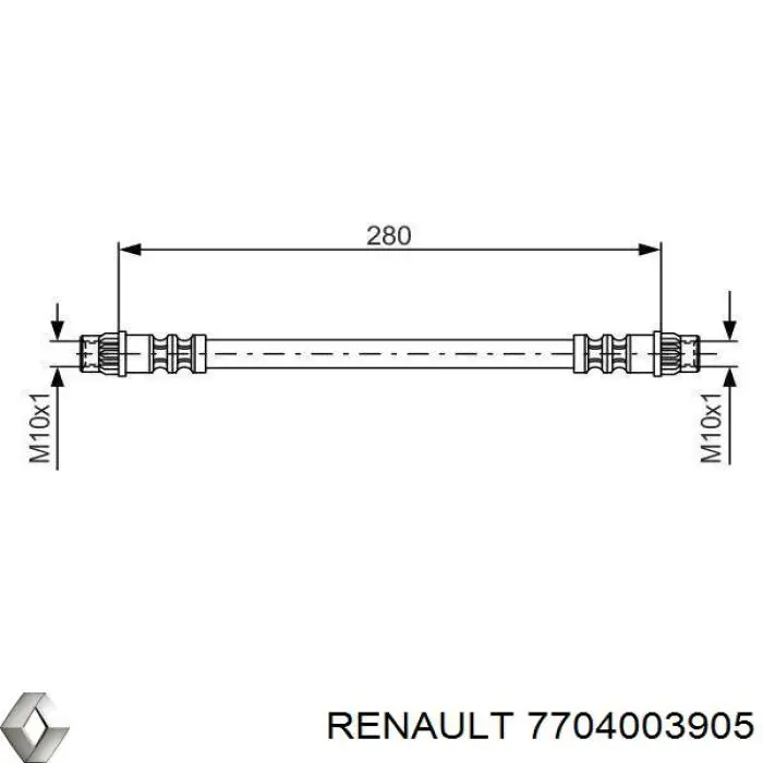 7704003905 Renault (RVI) шланг гальмівний задній