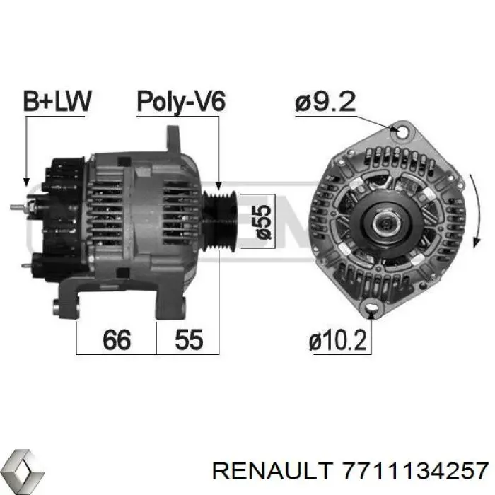 7711134257 Renault (RVI) генератор
