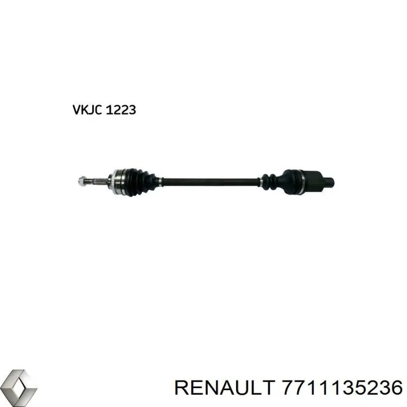 Піввісь передня, права Renault (RVI) 7711135236 ціна, від 73.11 USD