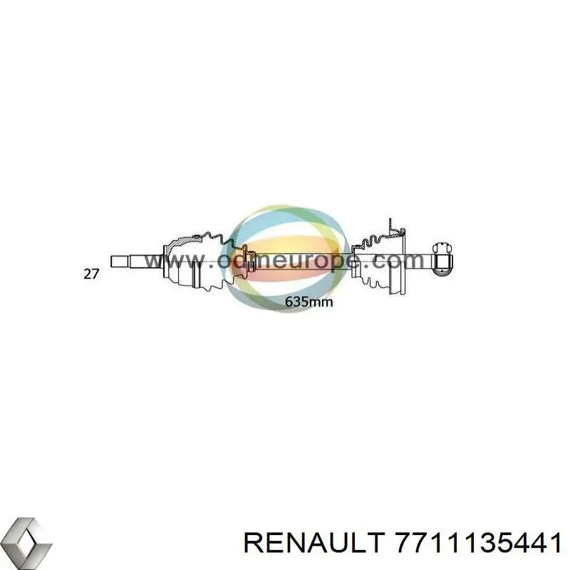 Купити 7711135441 Renault (RVI) Ліва піввісь