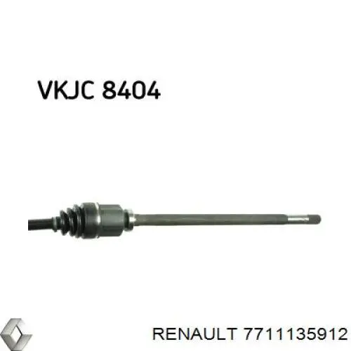 Піввісь передня, права Renault (RVI) 7711135912 ціна, від 113.25 USD