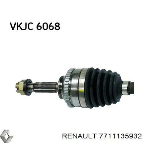 Піввісь передня, права Renault (RVI) 7711135932 ціна, від 83.57 USD