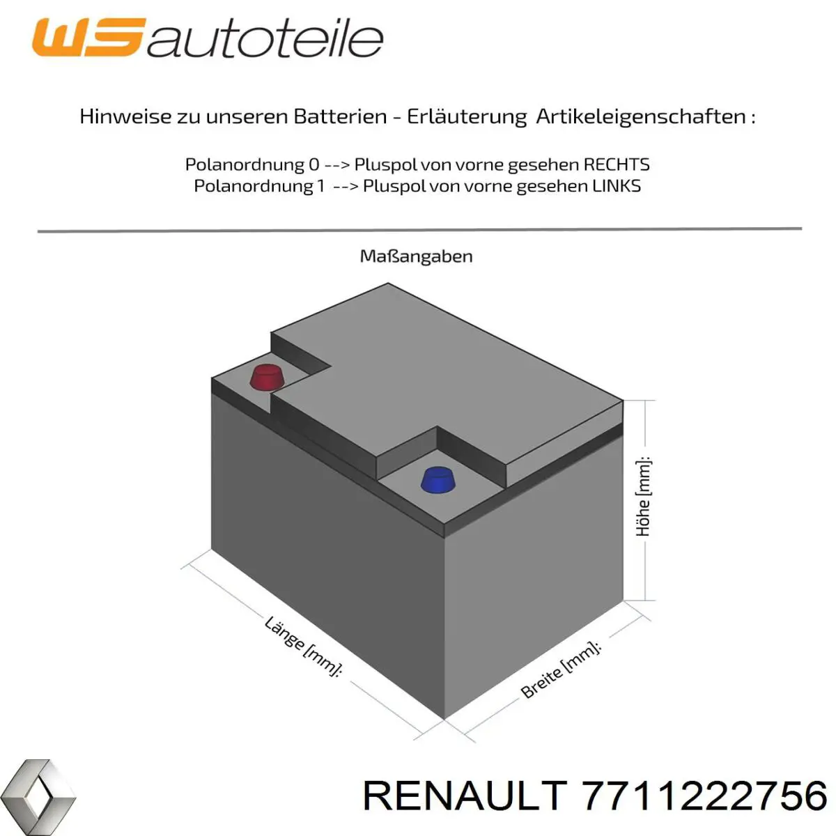 Купити Акумулятор Renault (RVI) 55 А/г (7711222756)